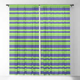 [ Thumbnail: Chartreuse and Blue Colored Lines/Stripes Pattern Sheer Curtain ]