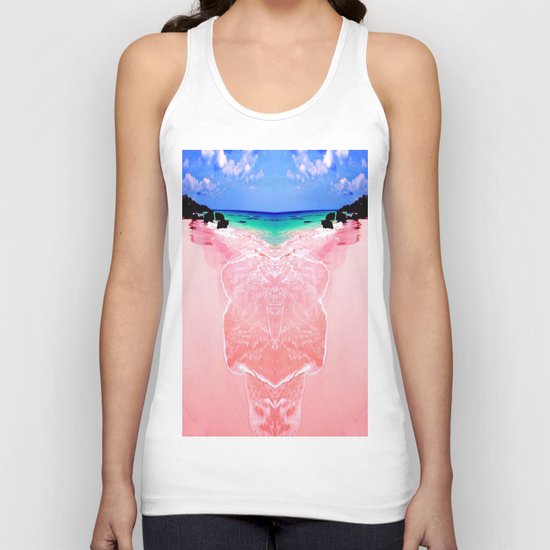 Elafonissi Chania Pink and Turquoise Sea Unisex Tank Top