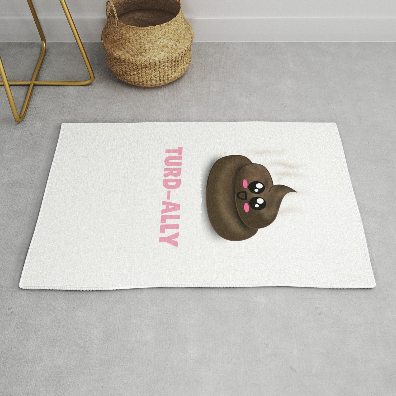 Have A Turd Ally Awesome Day Cute Poop Pun Rug By Dogboo Society6