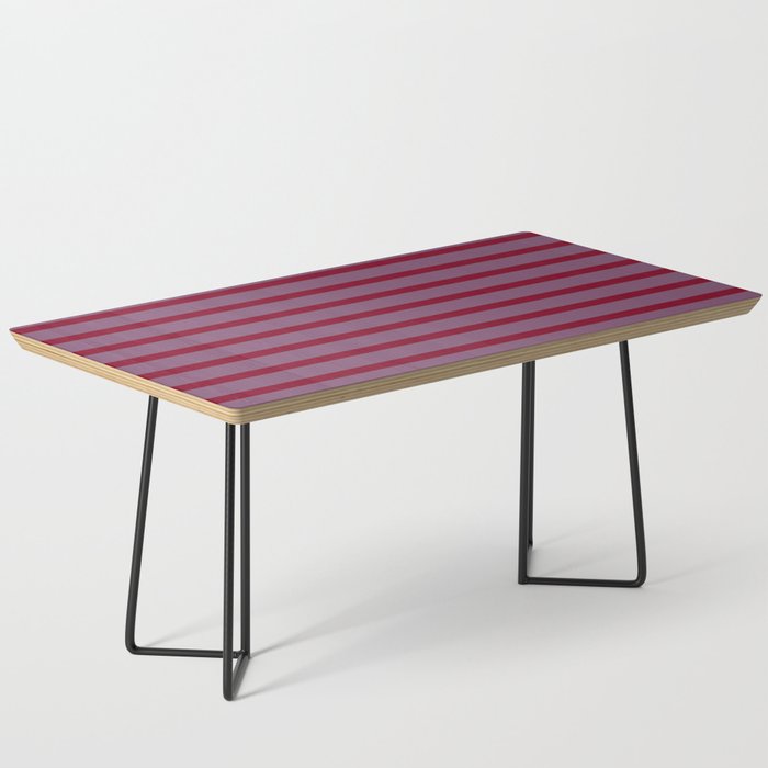 Grape Kiss Purple and Burgundy Stripes Coffee Table