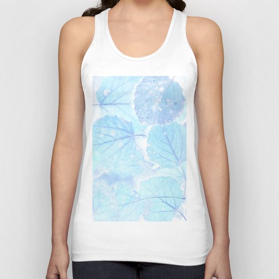 Blue autumn leaves Unisex Tank Top