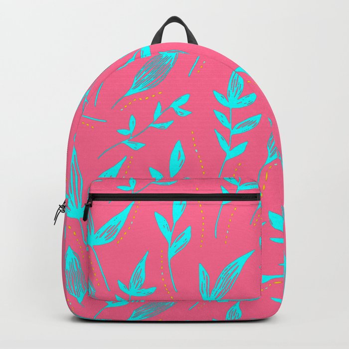 Glowing leaves blue summer Backpack