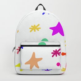 White blink Backpack | Abstract, Minimal, Forms, Pink, Light, Contrast, Purple, Colorful, Arrangement, Design 