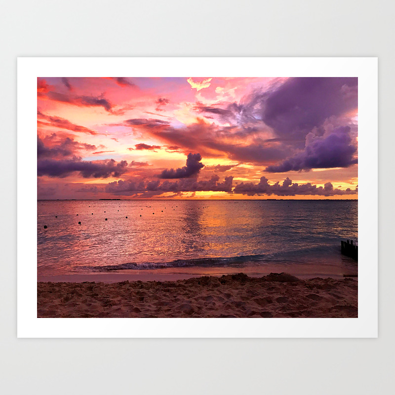 Beautiful Tropical Sunset Beach Paradise Art Print By Ultimatedigital Society6