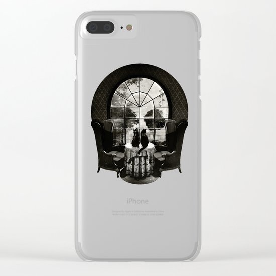 Room Skull B&W Clear iPhone Case
