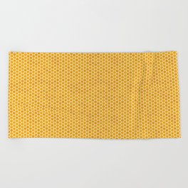 Large Orange Honeycomb Bee Hive Geometric Hexagonal Design Beach Towel