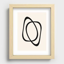 Interlocking Two A - Minimalist Line Abstract Recessed Framed Print
