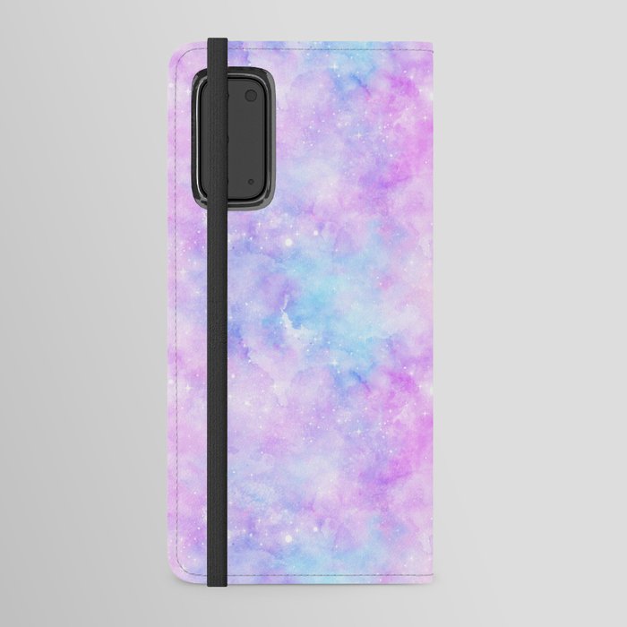 Pink Blue Galaxy Painting Android Wallet Case