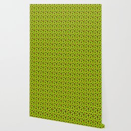 Neon Parrot Green and Red Leopard Print Wallpaper