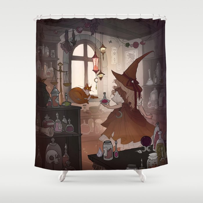Apothecary Witch Shower Curtain