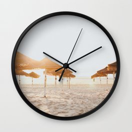 Golden hour beach Wall Clock | Vacation, Tropical, Relax, Ocean, Summer, Sand, Exotic, Golden, Beach, Goldenhour 
