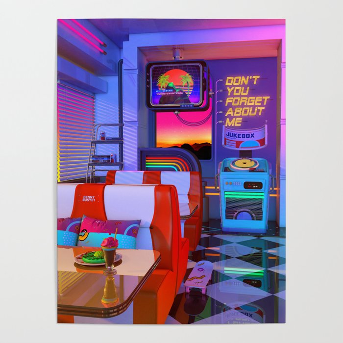 Retrowave Dine & Dream Poster
