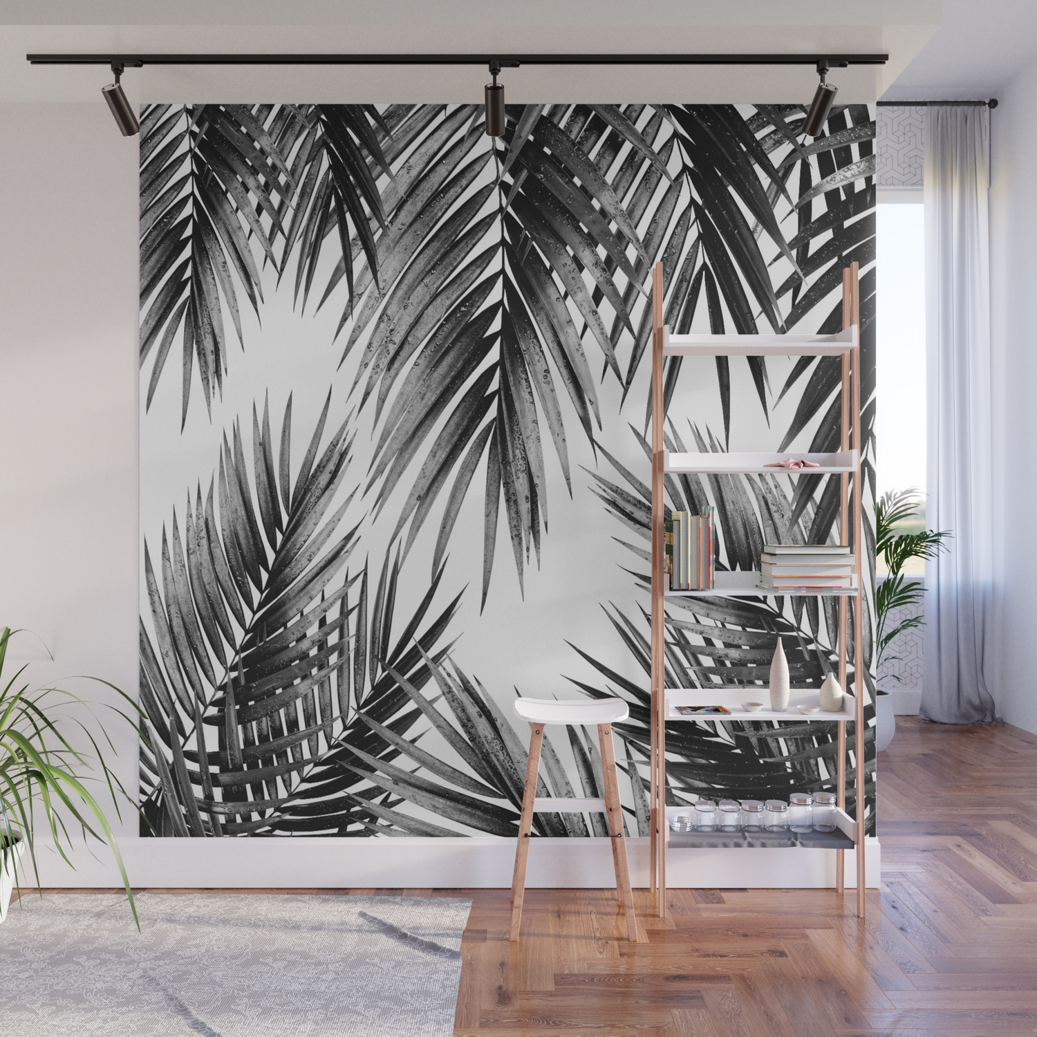 2x Palm Tree Leaves Canvas Posters Minimalist Painting Wall Background Decor 