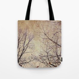 VIntage walk trough the forest in winter Tote Bag