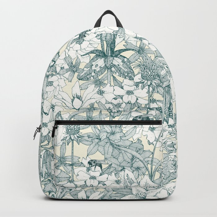 NC wildflowers and bees jade Backpack