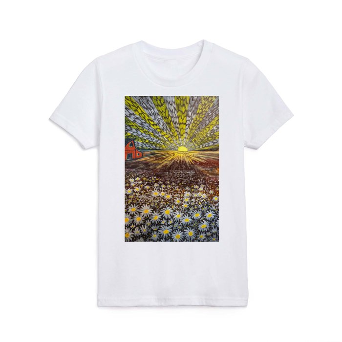 In the daisy field at sunrise Kids T Shirt