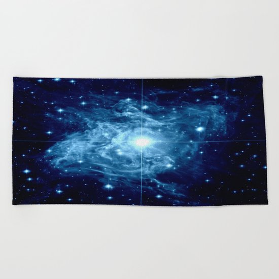 Turquoise Galaxy Star Beach Towel