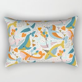 Humpback Whale Party Rectangular Pillow