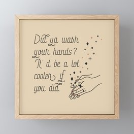 Wash Your Hands in Black & Mauve Framed Mini Art Print