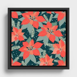 Beautiful Christmas Pattern Framed Canvas