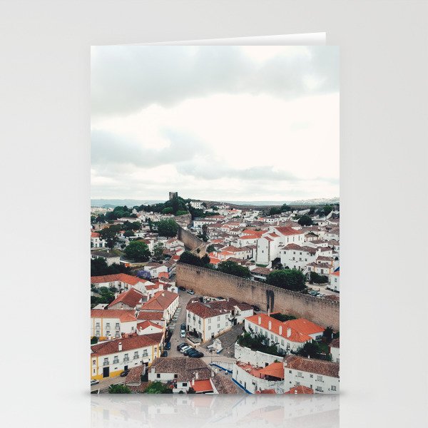 Aerial of Óbidos, Portugal Stationery Cards