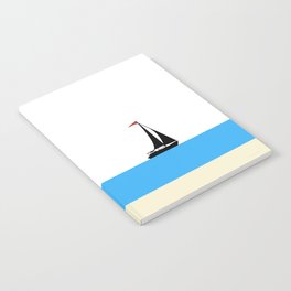 Simple Freedom - Beachy Blue Modern Sailboat Art Notebook