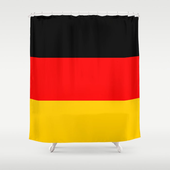 Black Red and Yellow German Flag Shower Curtain