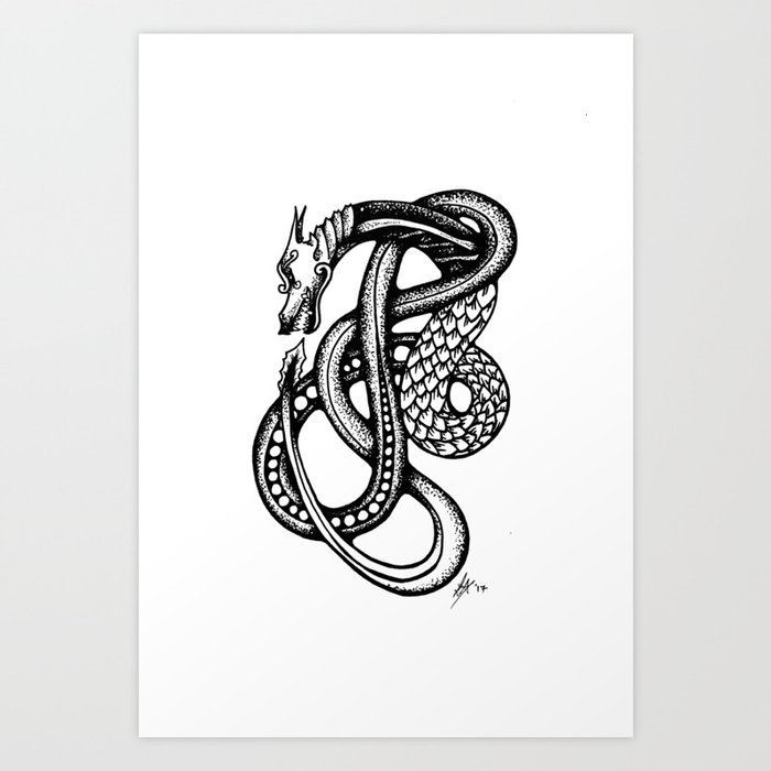 Wallpaper Jormungandr Art Print By Lilyalyss Society6 For Free