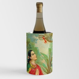 Damayanti and the Swan by Raja Ravi Varma Wine Chiller