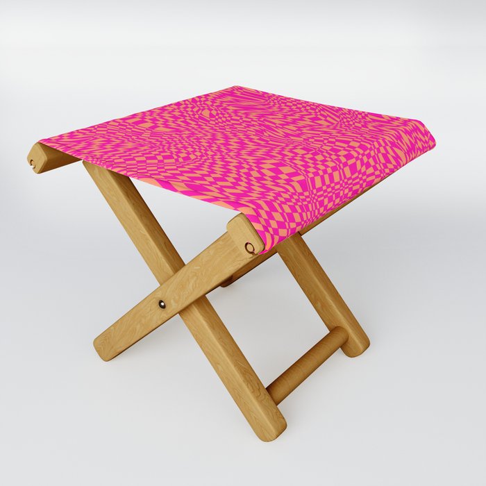 rainbow brain (pink/orange) Folding Stool