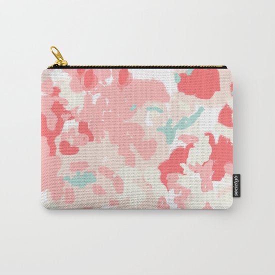 Kelsie - cute abstract minimal pink blush painterly dorm college office trendy decor Carry-All Pouch