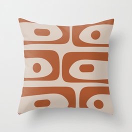 Mid Century Modern Piquet Abstract Pattern in Clay and Putty Throw Pillow