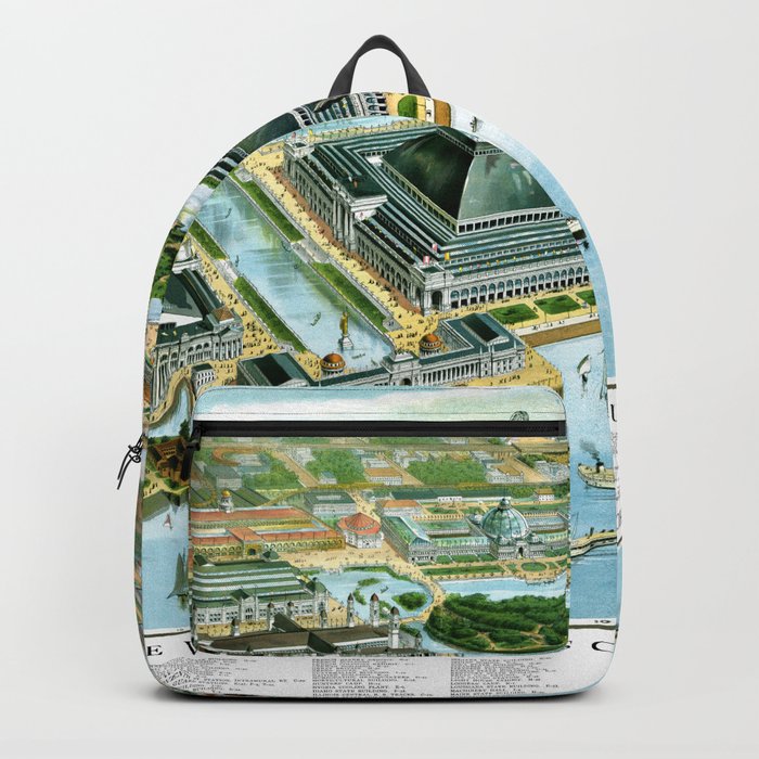 Chicago-Illinois-1893 vintage pictorial map Backpack