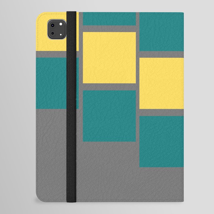 Slanting square boxes | yellow and green iPad Folio Case