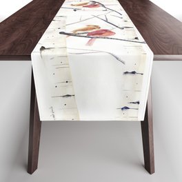 Cardinals and Birch Trees  Table Runner