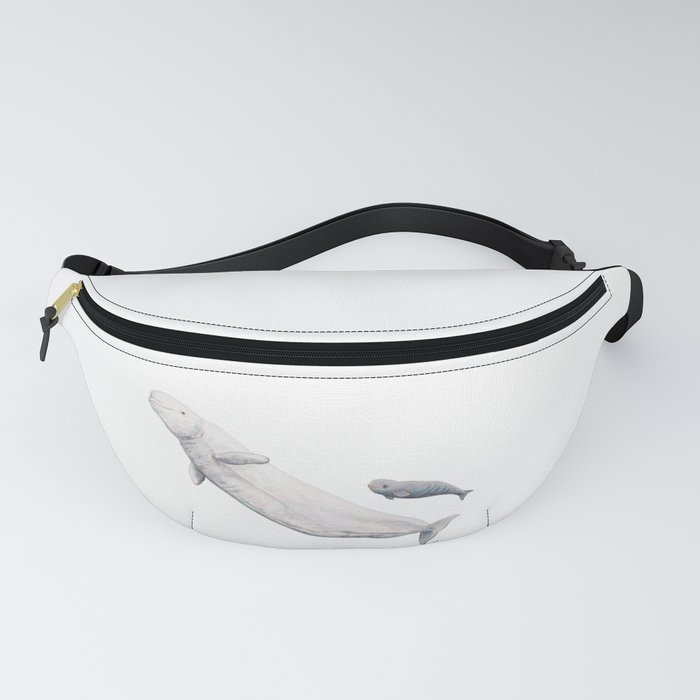 Beluga and baby beluga whale Fanny Pack