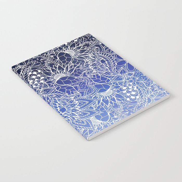 Blue and White Watercolor Floral Notebook - Instead of Flowers
