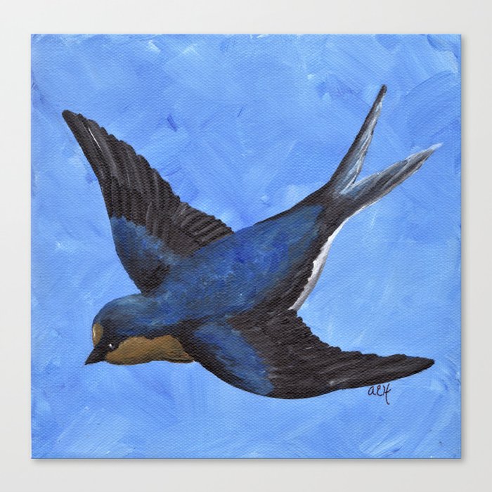 Swallow Bird Art Western Art Blue Bird Painting Canvas Print By Ahockenberry Society6