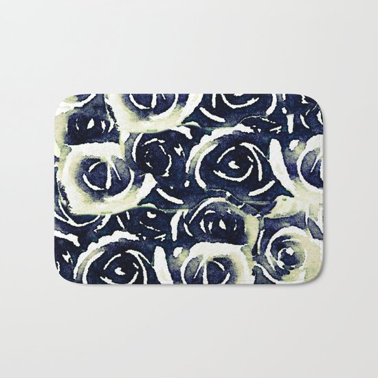 roses in deep blue Bath Mat