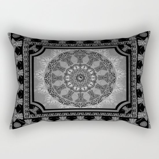 Indian Elephants Yin Yang Mandala Rectangular Pillow