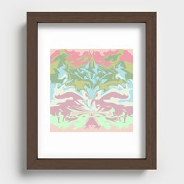 Glitched Pastel Abstract Recessed Framed Print