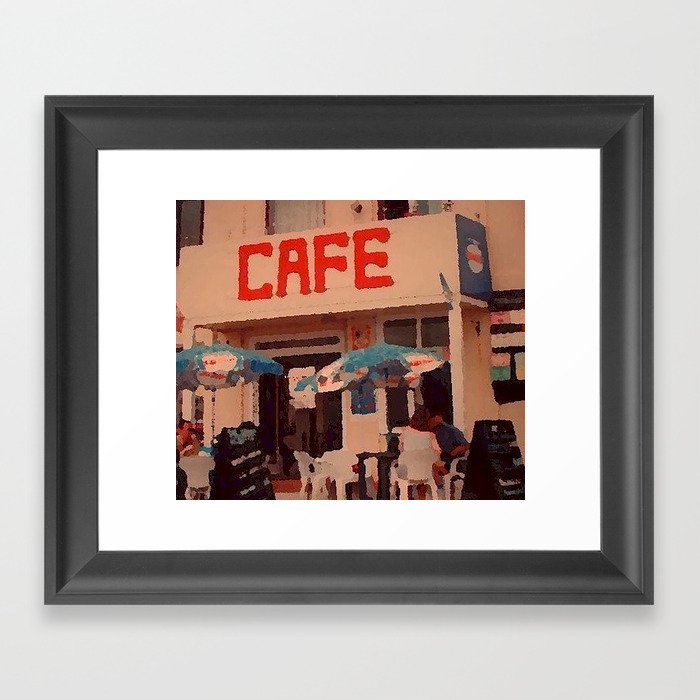 Seaside Cafe Framed Art Print
