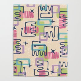 Mid Century Modern Abstract Pattern 732 Poster