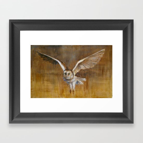 Barn Owl in Flight Framed Art Print