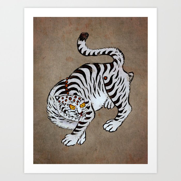 Minhwa: Tiger White Type Art Print