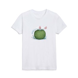Axolotl on a Mossball Kids T Shirt