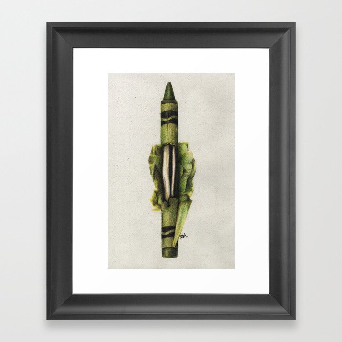 To The Core: Green Framed Art Print