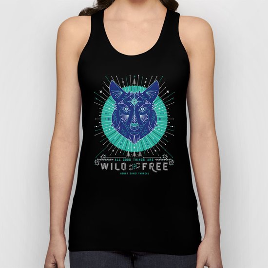 Wild & Free Wolf – Navy Unisex Tank Top