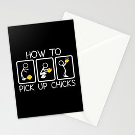 How to Pick up Chicks Funny Sarcastic Sarcasm Joke Stationery Card