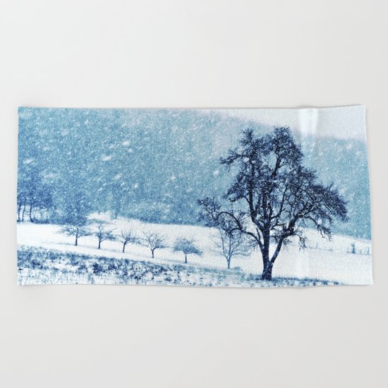 Old pear tree (cool edition) Beach Towel